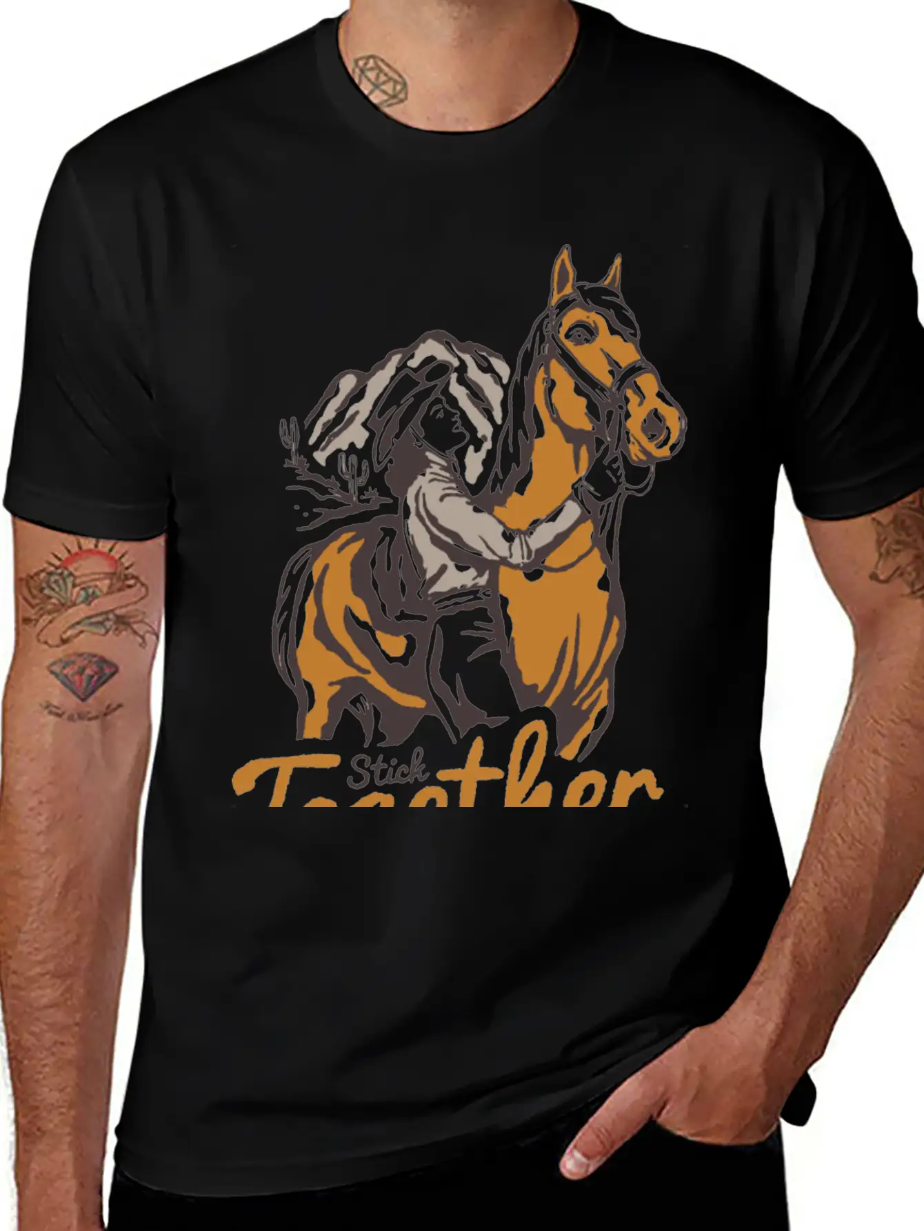 Horseback Adventure At Dusk - Unique Nature Classic Fit Graphic Tee For Daily Comfort – Unisex Cotton Shirt