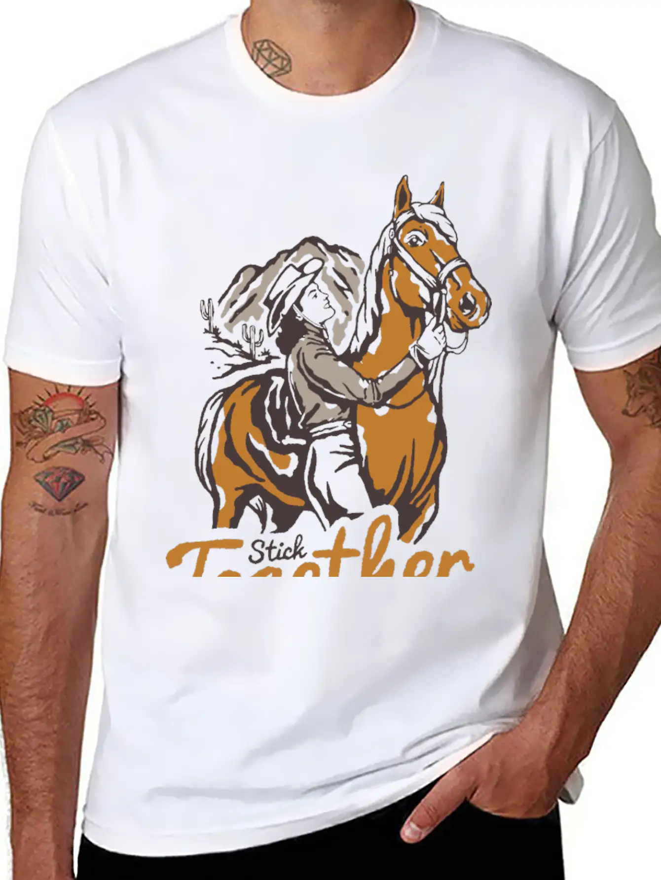Horseback Adventure At Dusk - Unique Nature Classic Fit Graphic Tee For Daily Comfort – Unisex Cotton Shirt