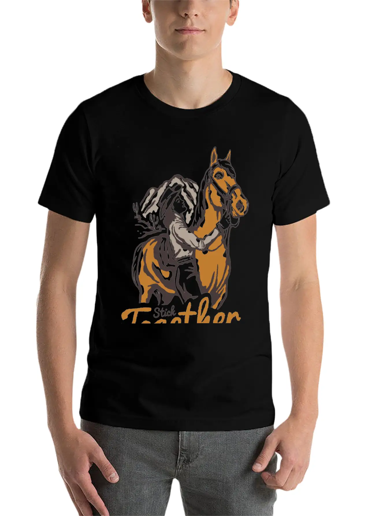 Horseback Adventure At Dusk - Unique Nature Classic Fit Graphic Tee For Daily Comfort – Unisex Cotton Shirt