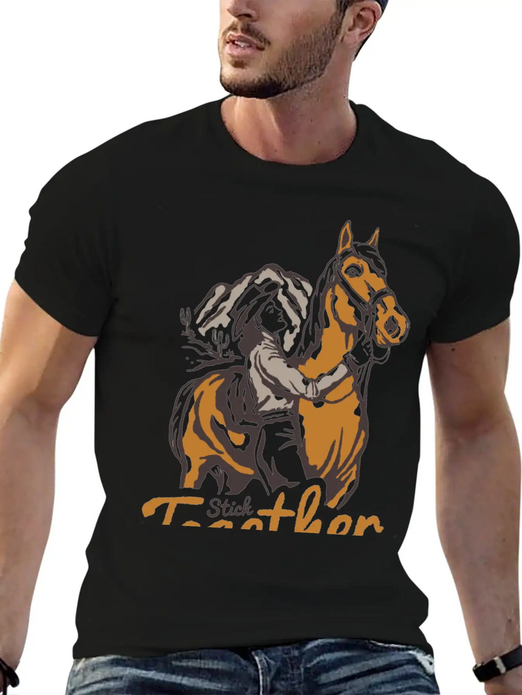 Horseback Adventure At Dusk - Unique Nature Classic Fit Graphic Tee For Daily Comfort – Unisex Cotton Shirt