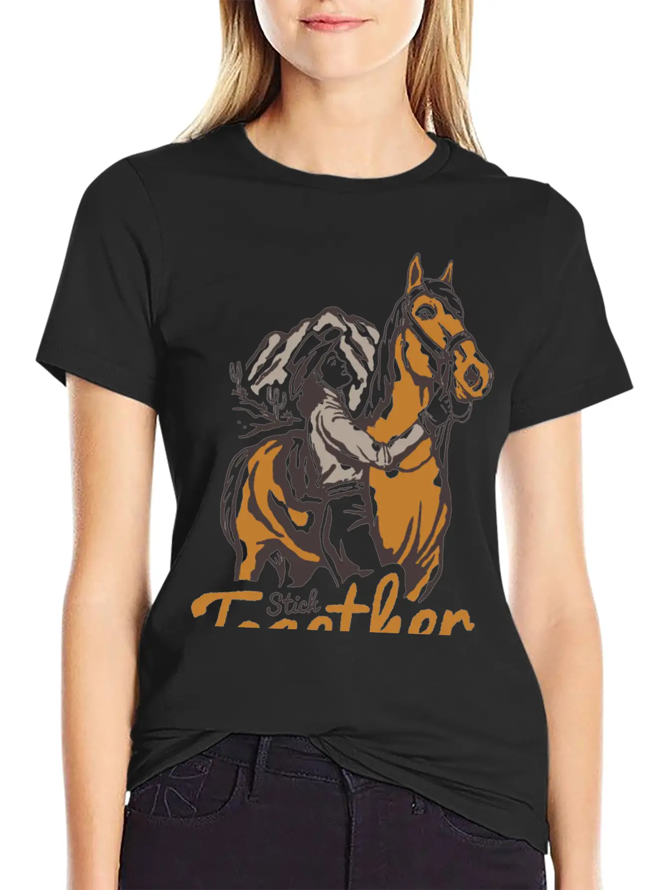 Horseback Adventure At Dusk - Unique Nature Classic Fit Graphic Tee For Daily Comfort – Unisex Cotton Shirt