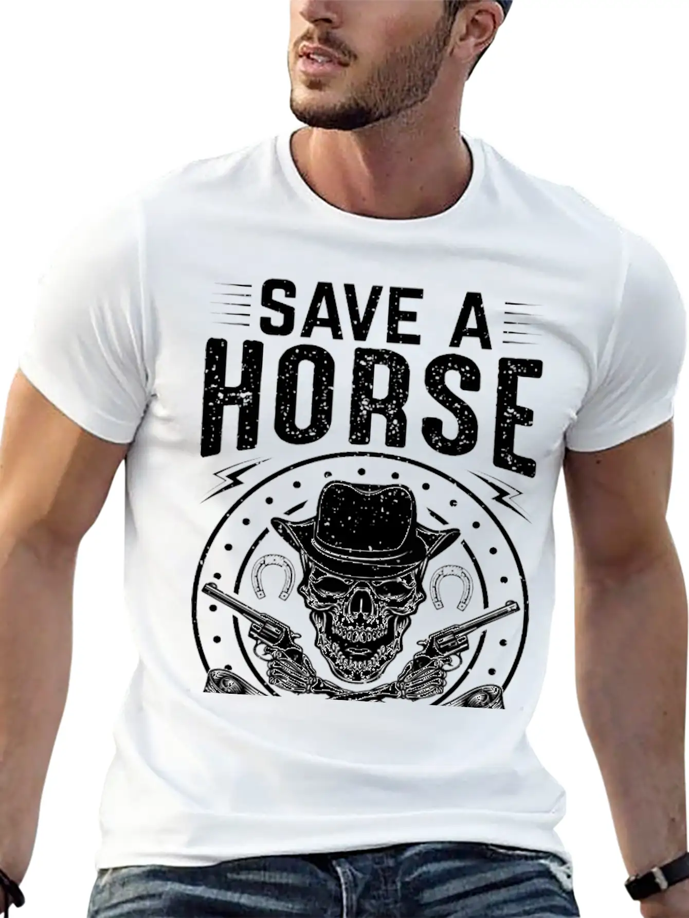 Horses, Horse Lovers Beautiful Design Quote. Breathable Soft Cotton T-Shirt – Timeless Casual Look