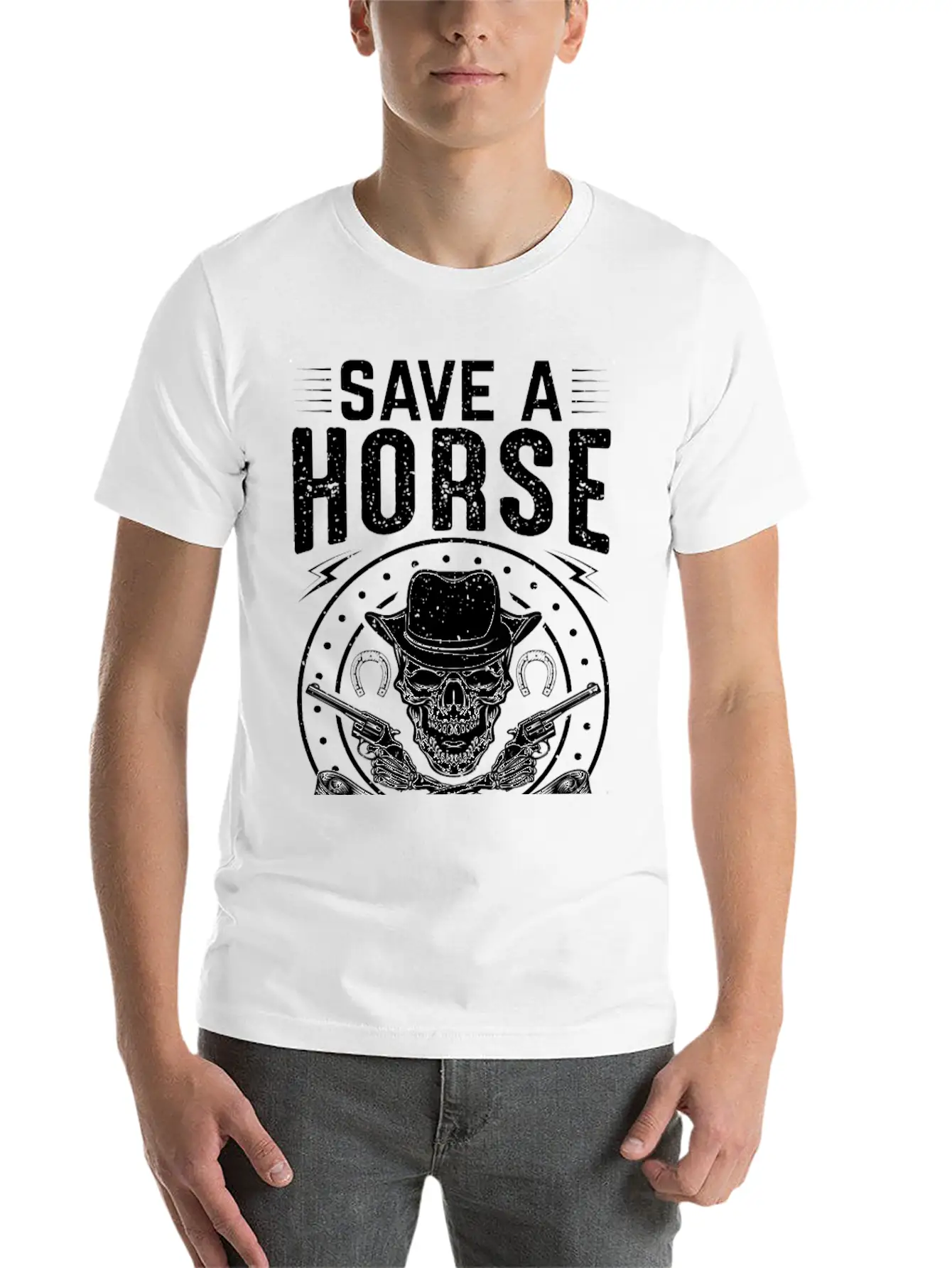 Horses, Horse Lovers Beautiful Design Quote. Breathable Soft Cotton T-Shirt – Timeless Casual Look