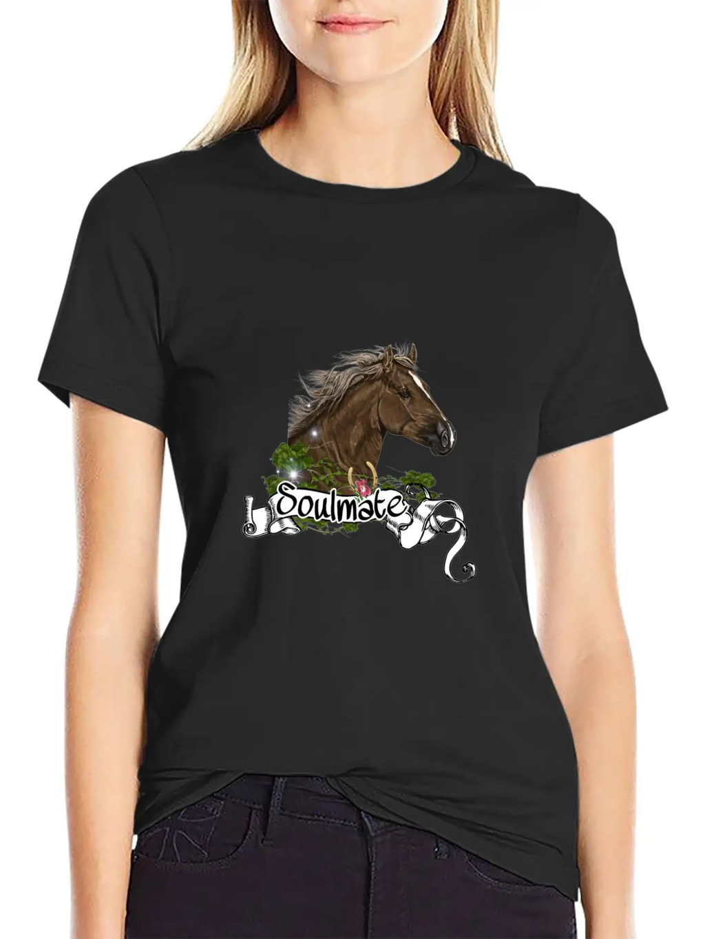 Horses, Horse Motif Casual Graphic T-Shirt – Simple And Comfortable Daily Wear