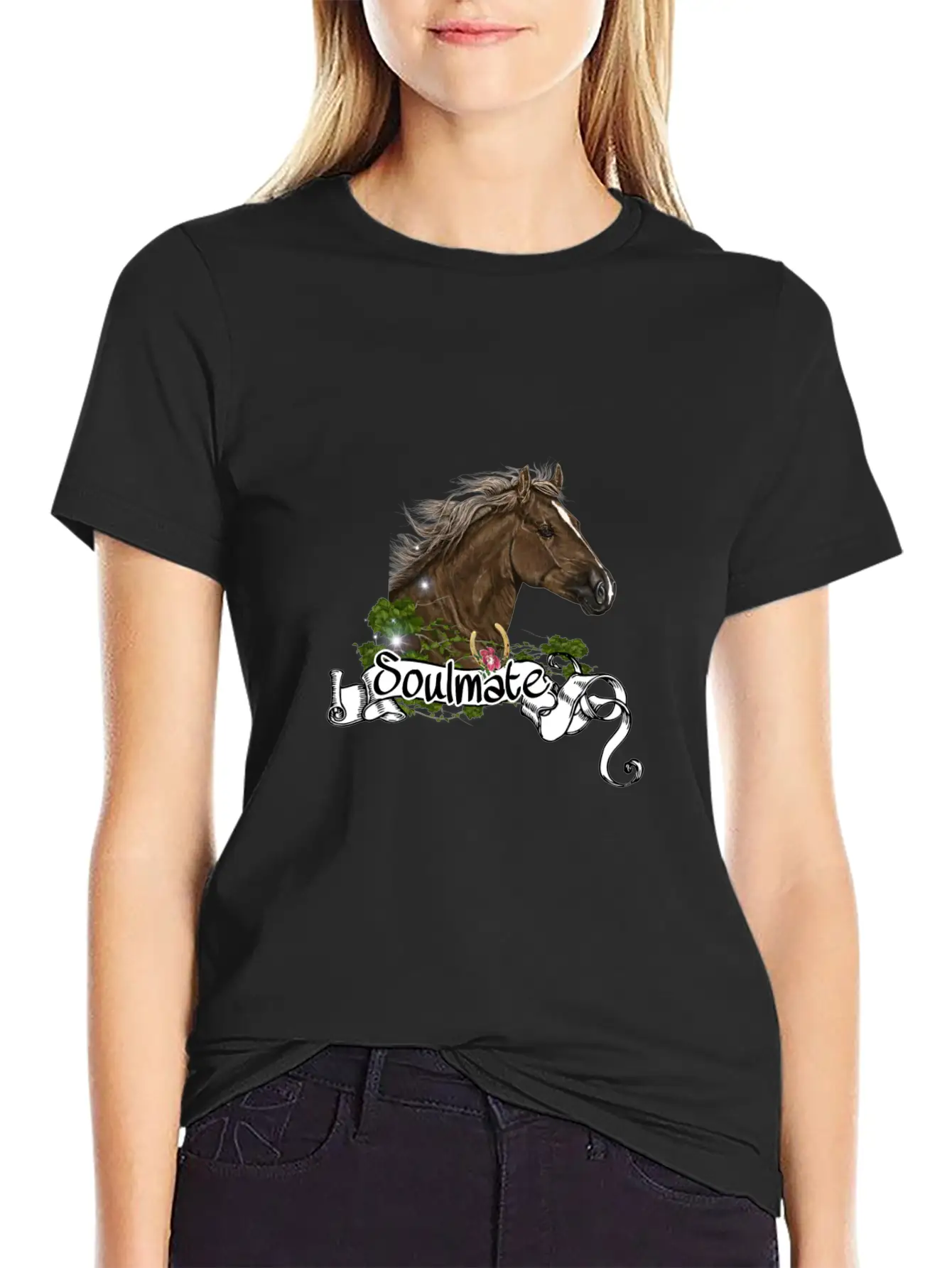 Horses, Horse Motif Casual Graphic T-Shirt – Simple And Comfortable Daily Wear