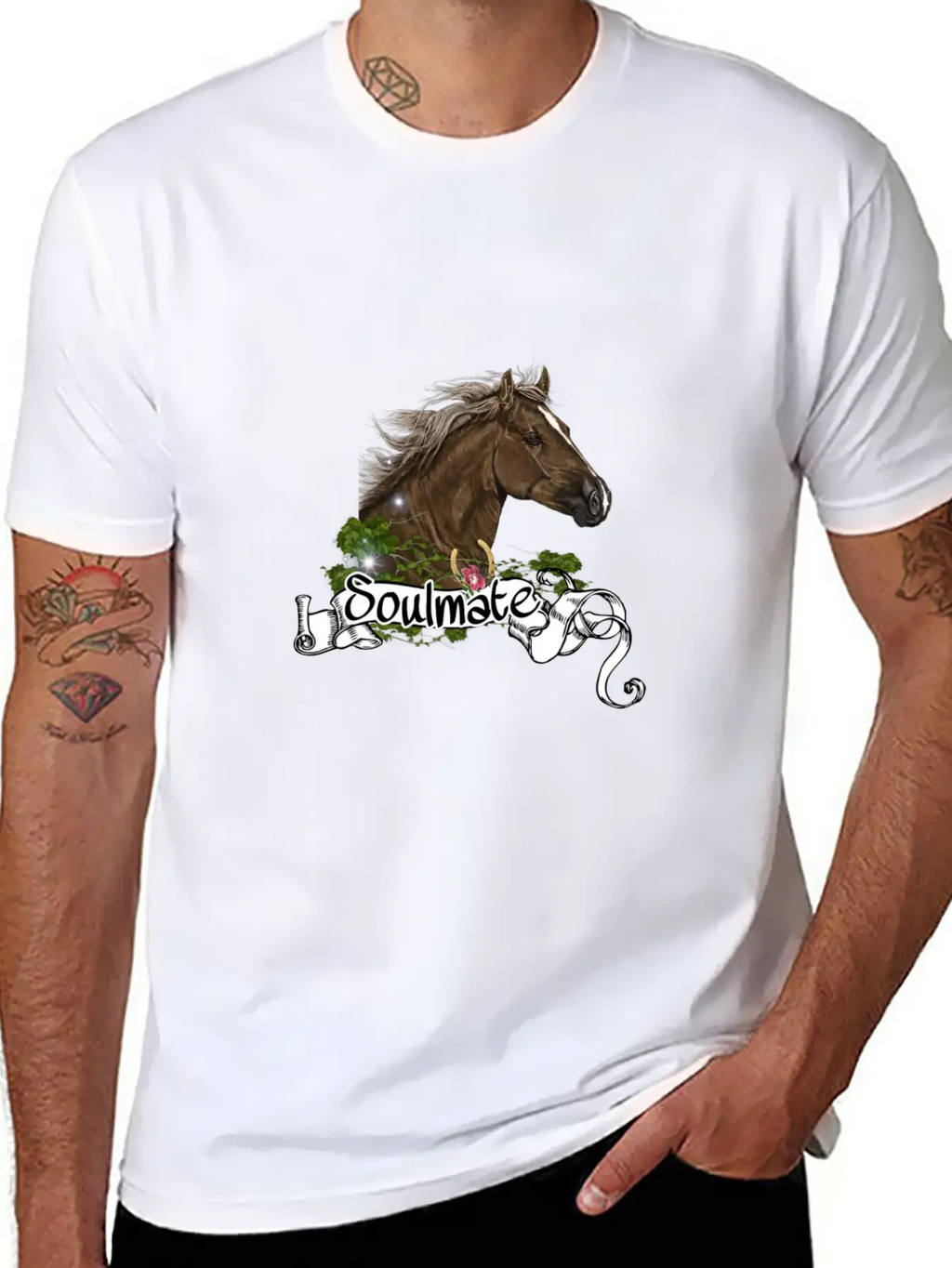 Horses, Horse Motif Casual Graphic T-Shirt – Simple And Comfortable Daily Wear