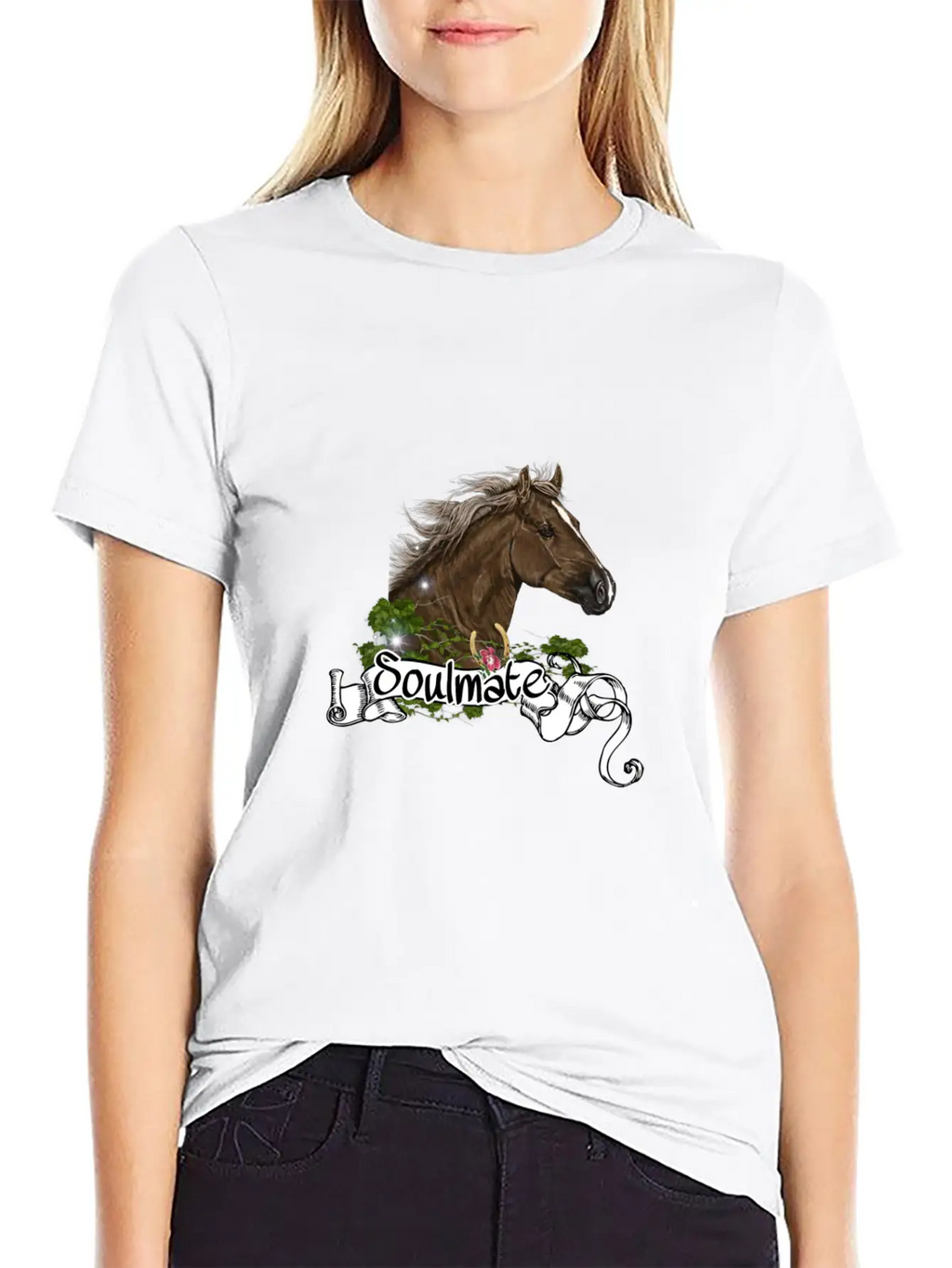 Horses, Horse Motif Casual Graphic T-Shirt – Simple And Comfortable Daily Wear