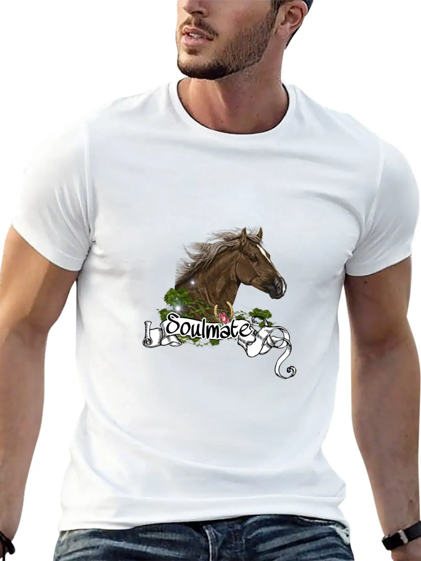 Horses, Horse Motif Casual Graphic T-Shirt – Simple And Comfortable Daily Wear