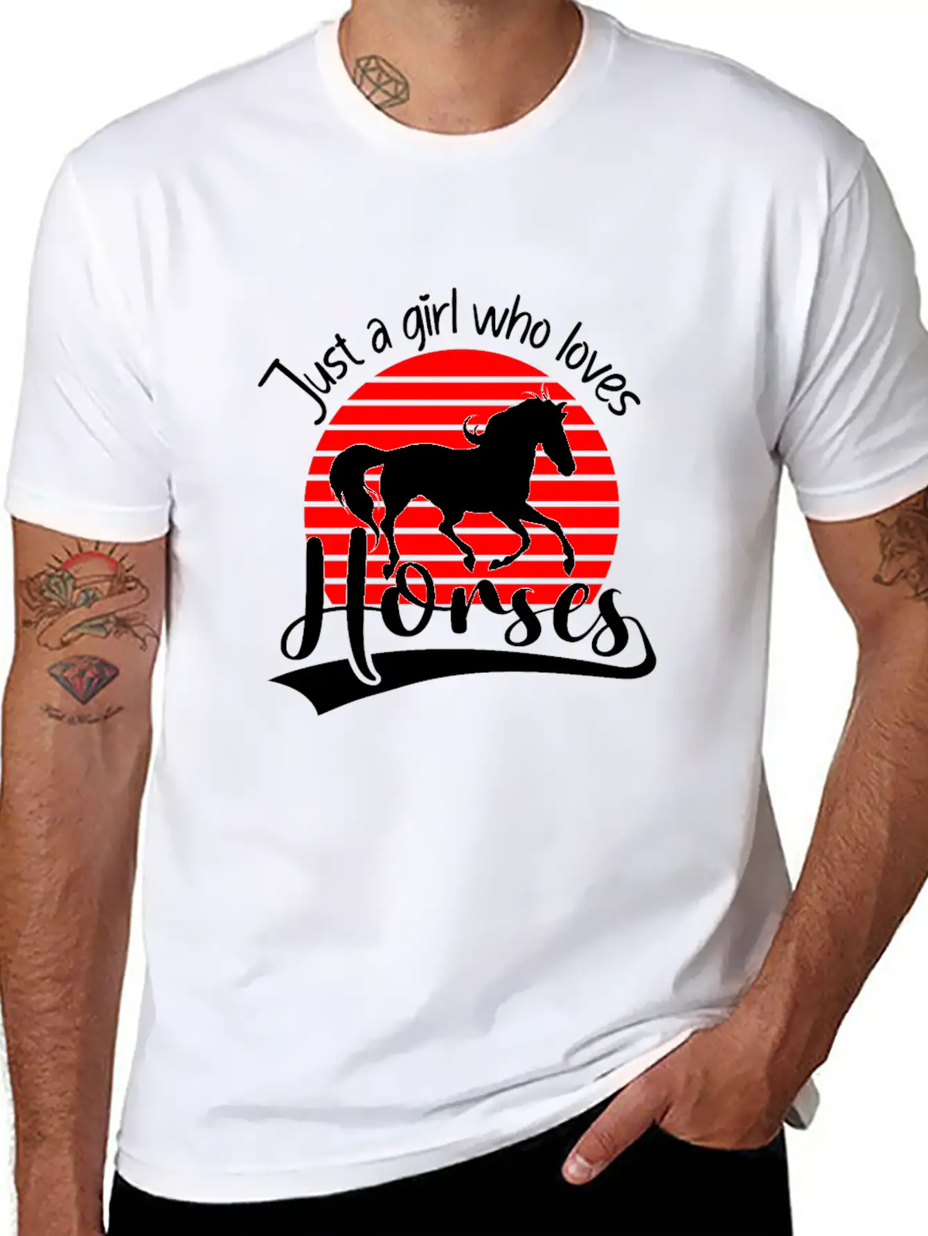 Horses Rider Just A Girl Who Loves Horses Horse Breathable Soft Cotton T-Shirt – Timeless Casual Look