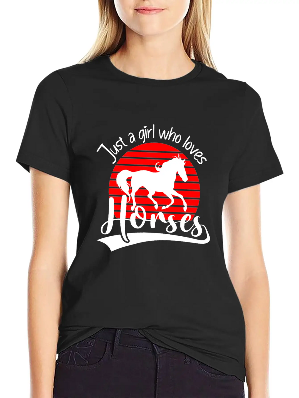 Horses Rider Just A Girl Who Loves Horses Horse Breathable Soft Cotton T-Shirt – Timeless Casual Look