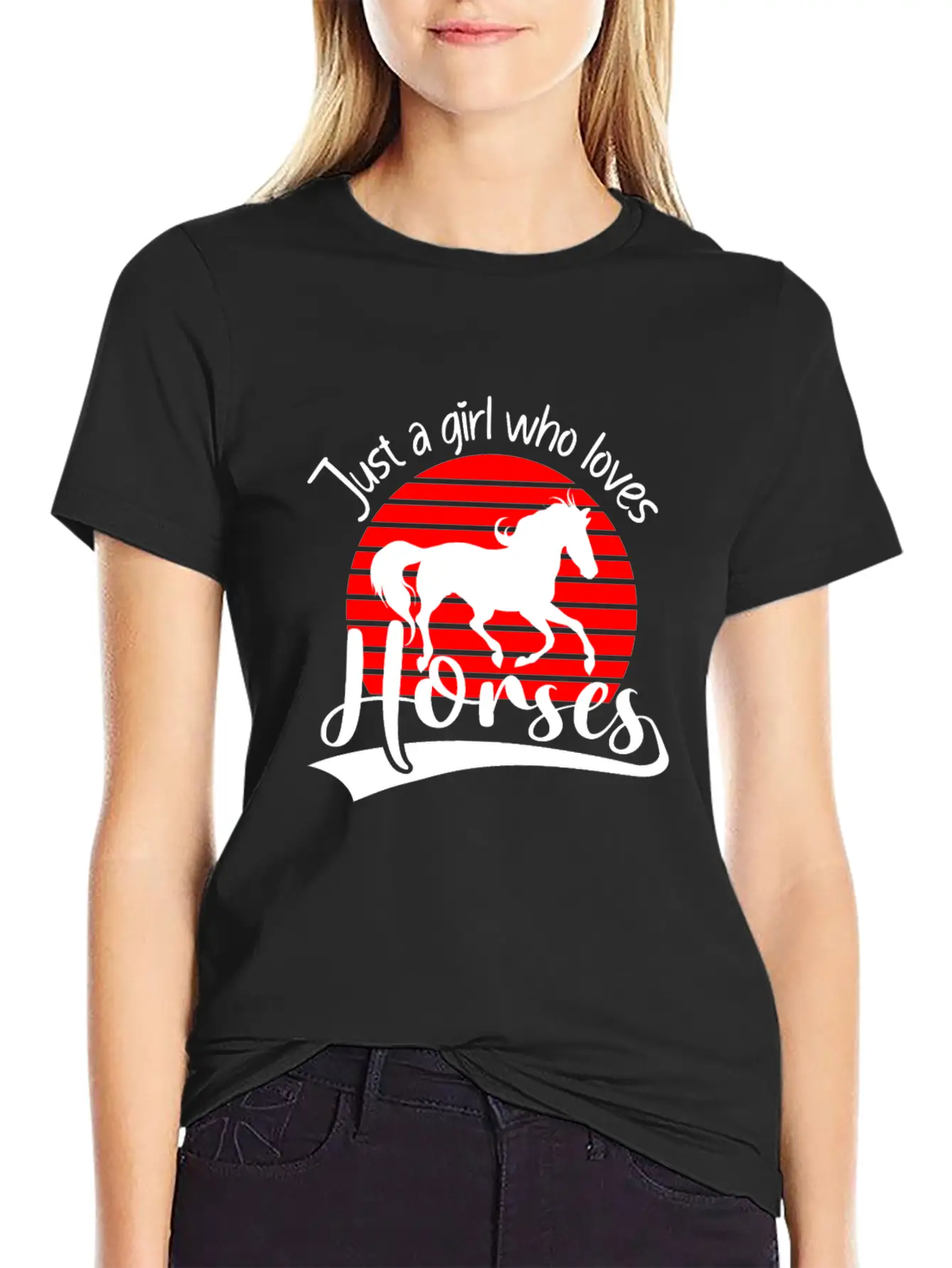 Horses Rider Just A Girl Who Loves Horses Horse Breathable Soft Cotton T-Shirt – Timeless Casual Look