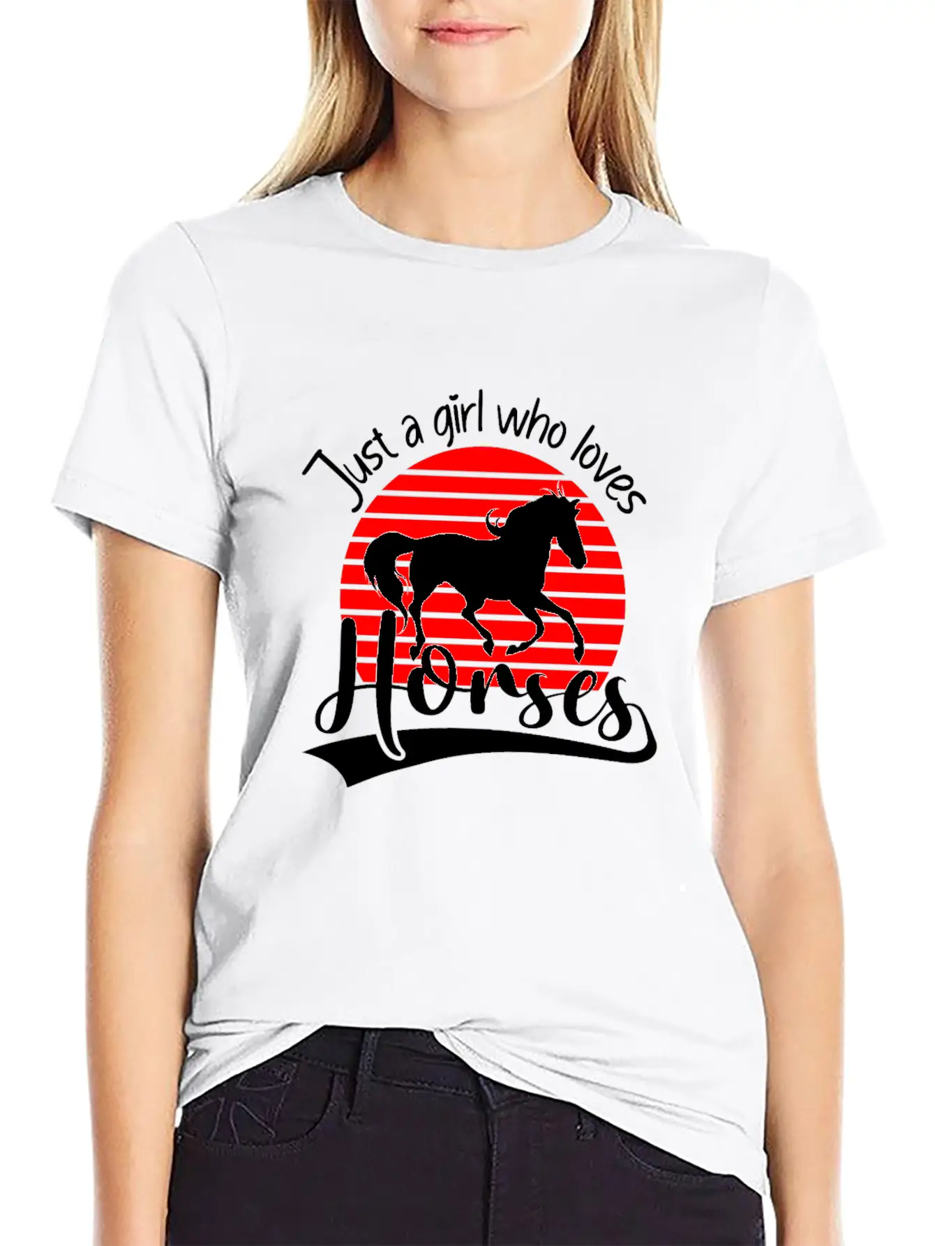 Horses Rider Just A Girl Who Loves Horses Horse Breathable Soft Cotton T-Shirt – Timeless Casual Look