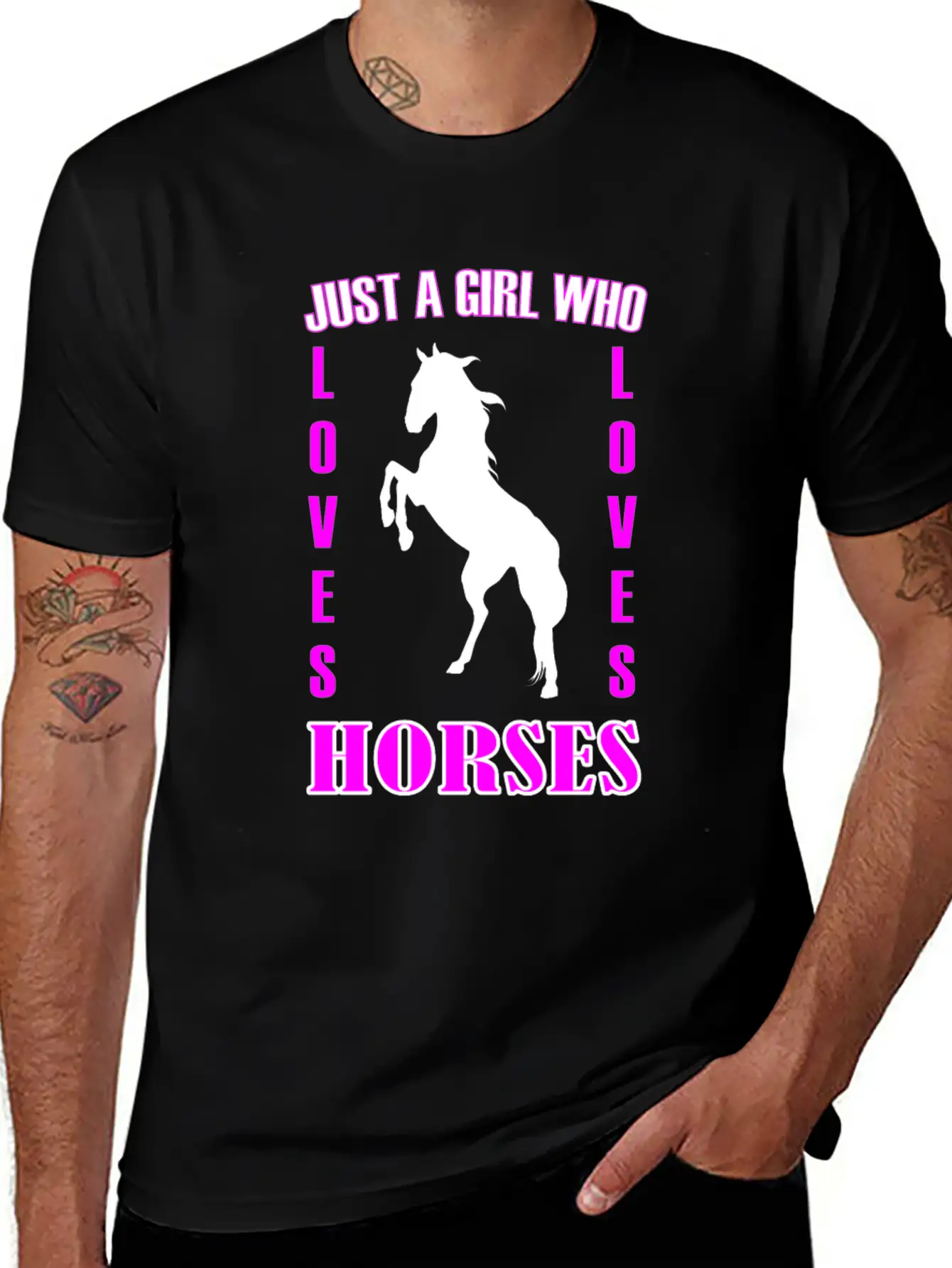 Horses Rider Just A Girl Who Loves Horses Horse Stylish Everyday T-Shirt – Unisex Basic Cotton Tee