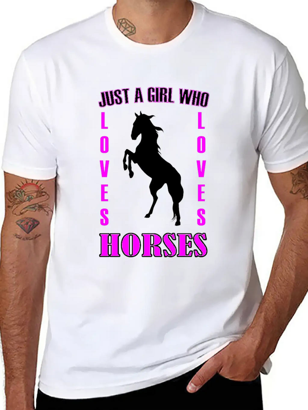 Horses Rider Just A Girl Who Loves Horses Horse Stylish Everyday T-Shirt – Unisex Basic Cotton Tee