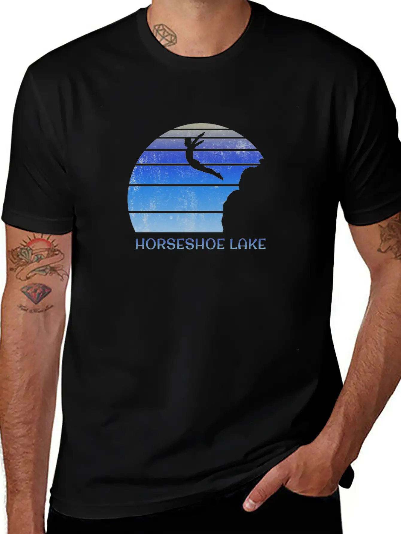Horseshoe Lake Alberta Canada Cliff Diving Fan Essential Cotton Tee For Daily Outfits – Unisex Style