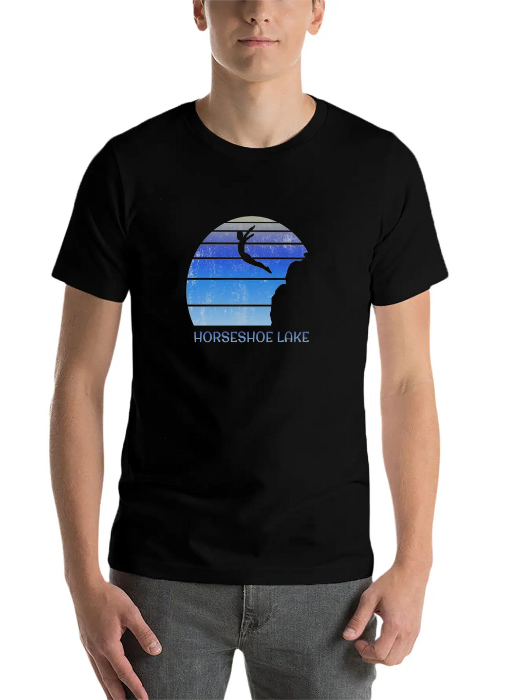 Horseshoe Lake Alberta Canada Cliff Diving Fan Essential Cotton Tee For Daily Outfits – Unisex Style