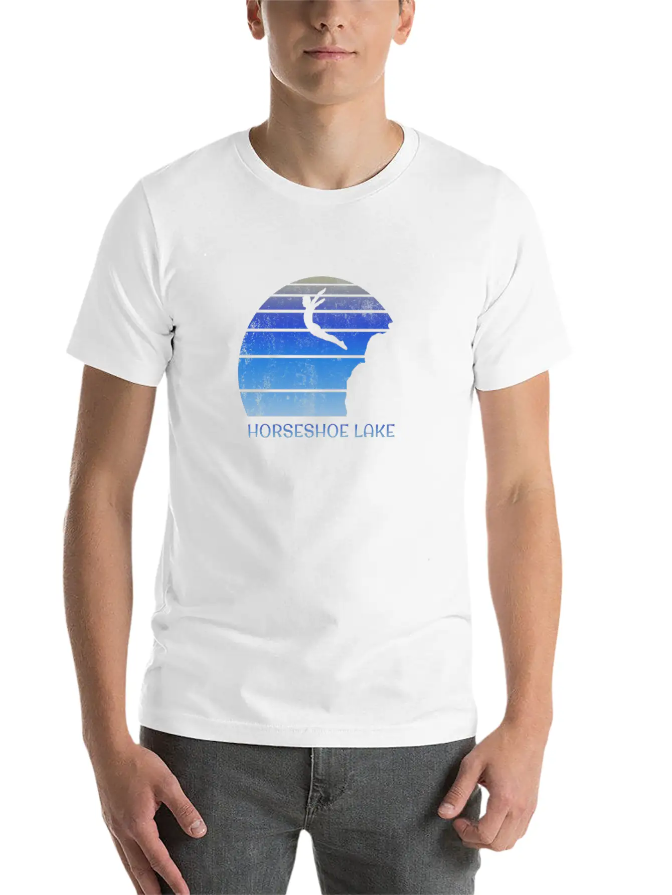 Horseshoe Lake Alberta Canada Cliff Diving Fan Essential Cotton Tee For Daily Outfits – Unisex Style
