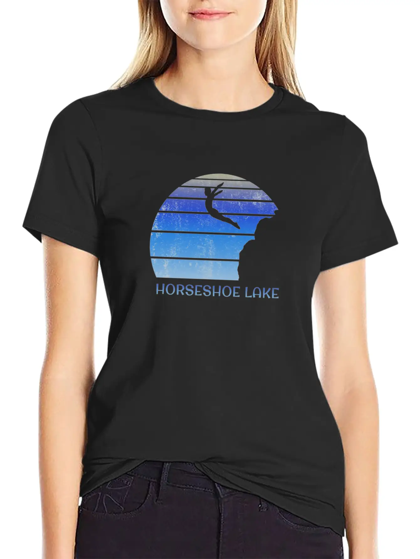 Horseshoe Lake Alberta Canada Cliff Diving Fan Essential Cotton Tee For Daily Outfits – Unisex Style