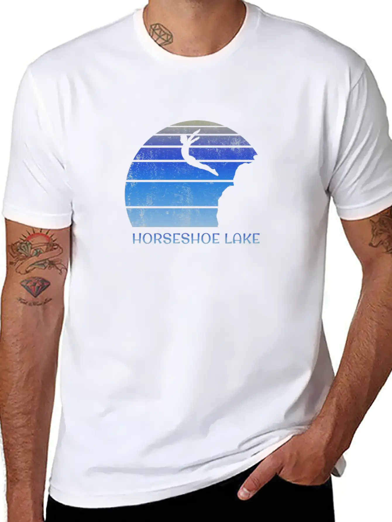Horseshoe Lake Alberta Canada Cliff Diving Fan Essential Cotton Tee For Daily Outfits – Unisex Style
