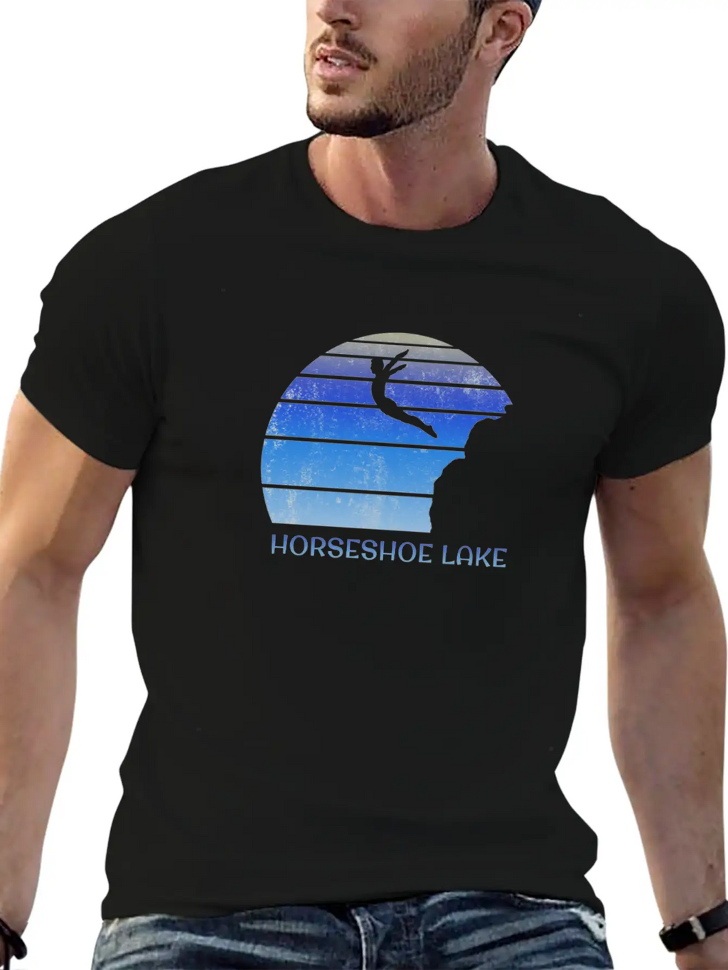 Horseshoe Lake Alberta Canada Cliff Diving Fan Essential Cotton Tee For Daily Outfits – Unisex Style