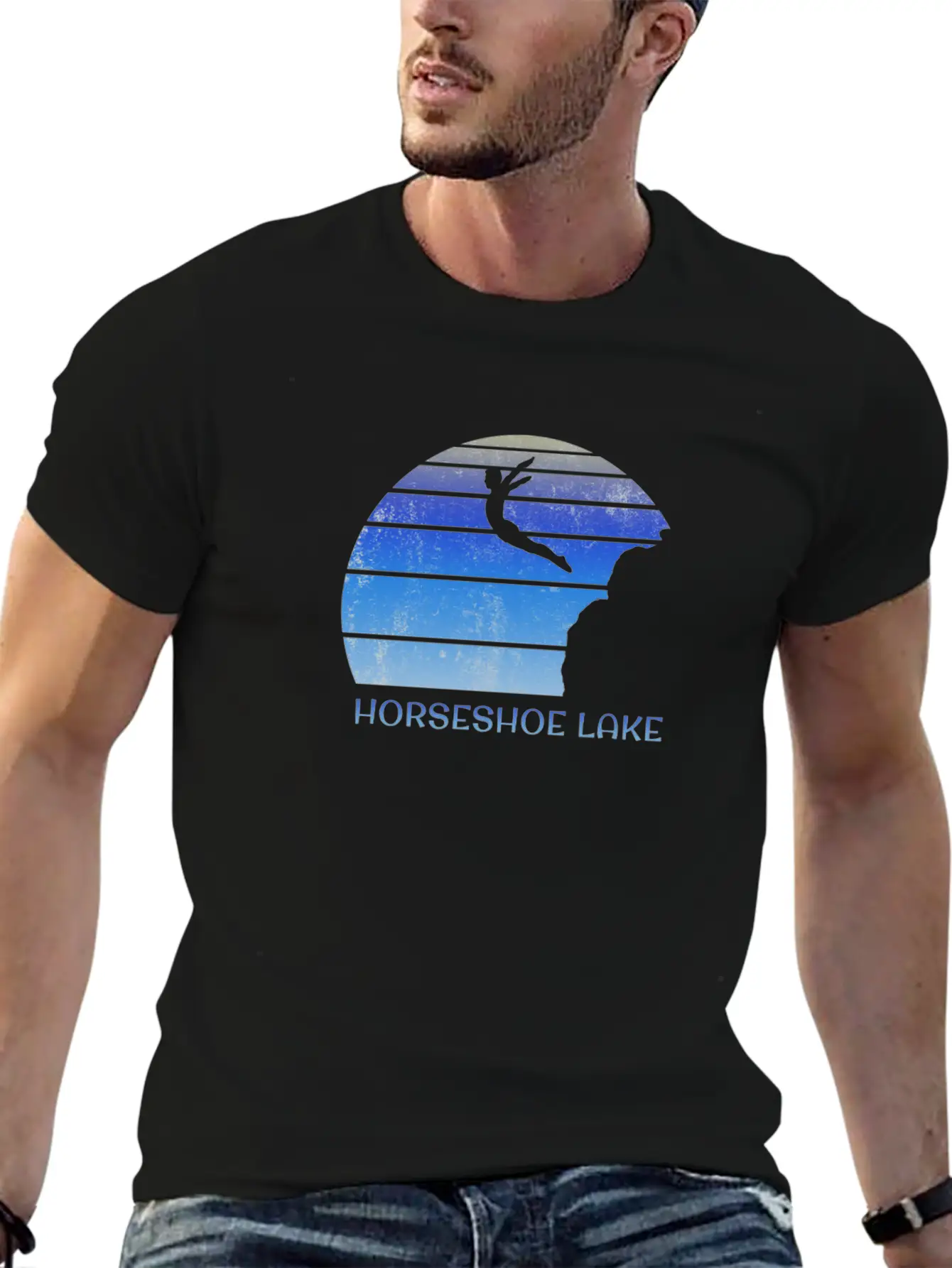 Horseshoe Lake Alberta Canada Cliff Diving Fan Essential Cotton Tee For Daily Outfits – Unisex Style