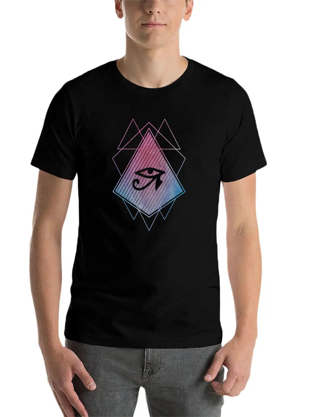 Horus Eye Trance Abstract Stylish Everyday T-Shirt – Unisex Basic Cotton Tee