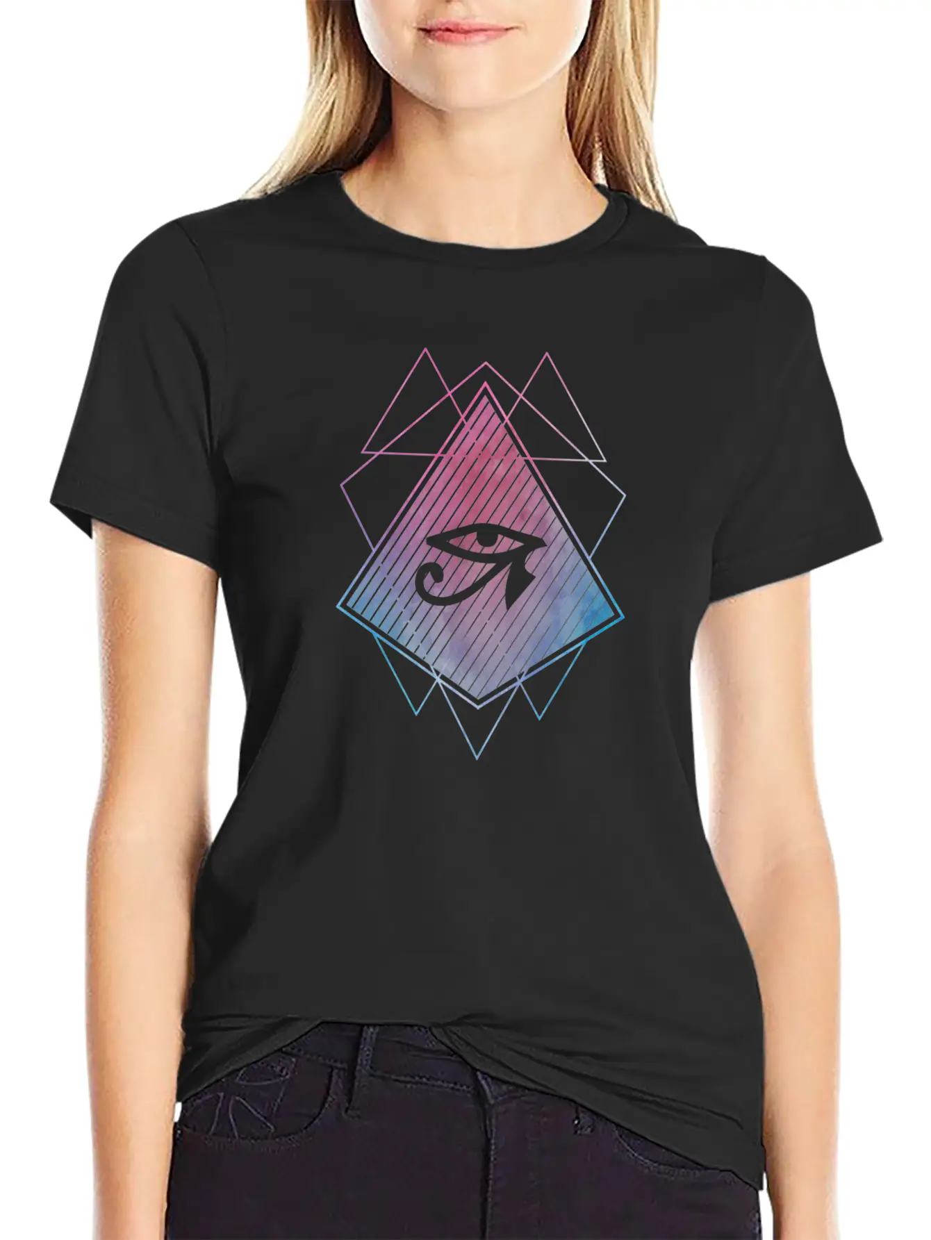 Horus Eye Trance Abstract Stylish Everyday T-Shirt – Unisex Basic Cotton Tee