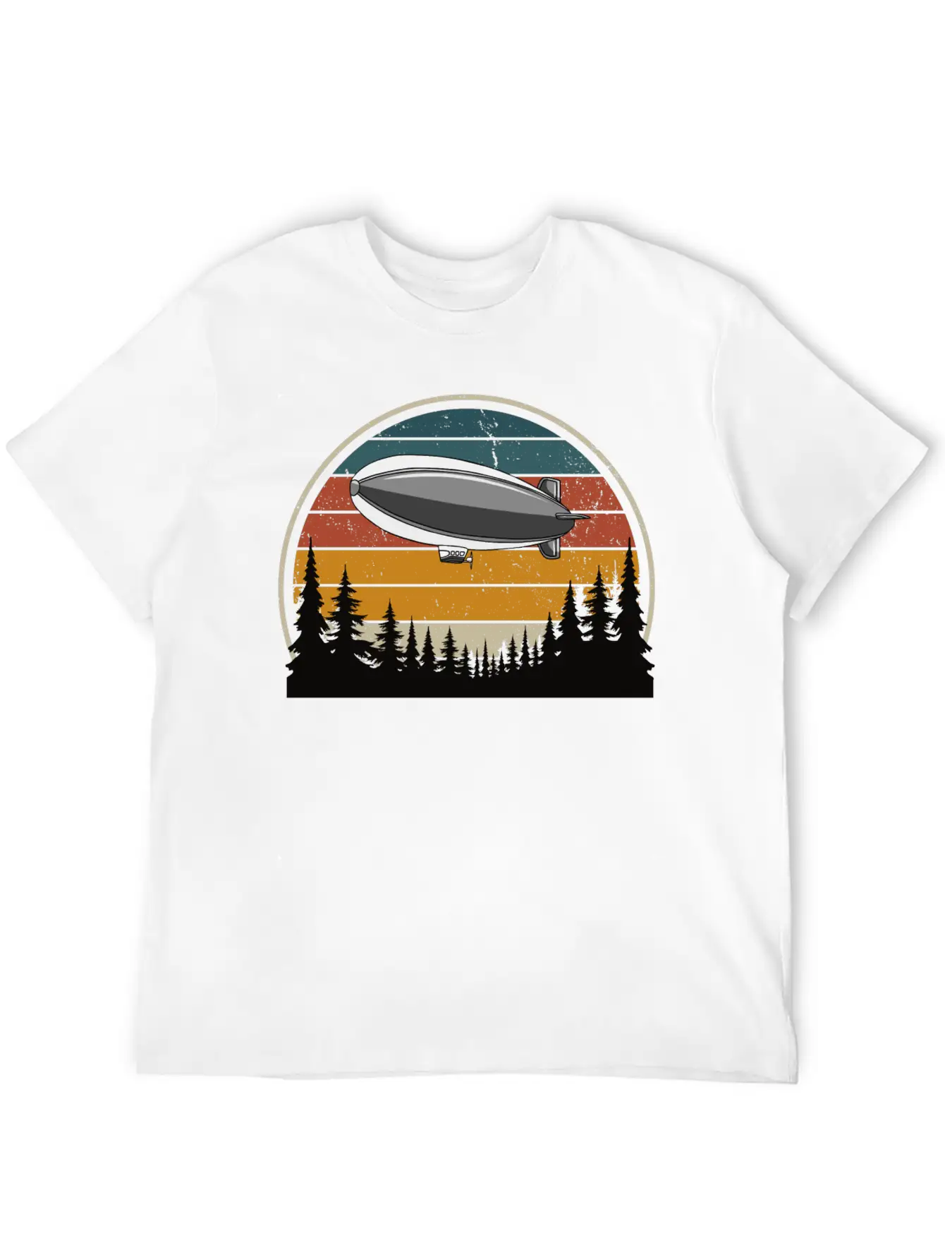 Hot Air Balloon In The Forest Breathable Soft Cotton T-Shirt – Timeless Casual Look