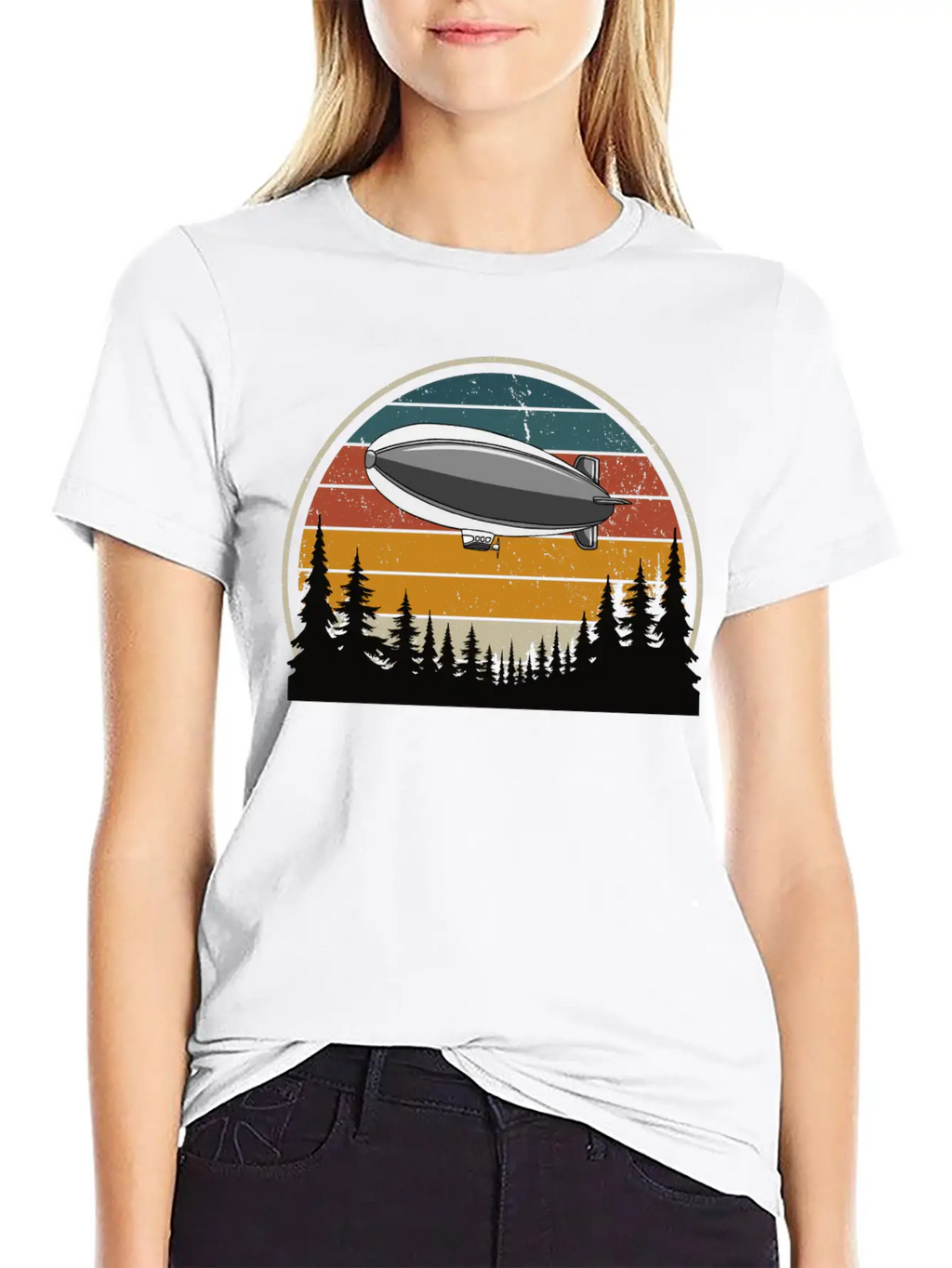 Hot Air Balloon In The Forest Breathable Soft Cotton T-Shirt – Timeless Casual Look