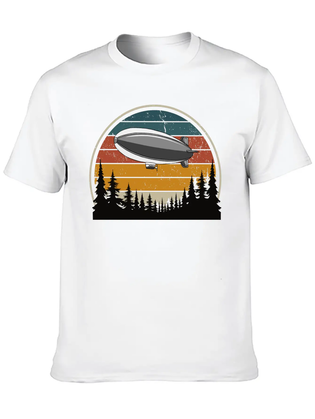 Hot Air Balloon In The Forest Breathable Soft Cotton T-Shirt – Timeless Casual Look