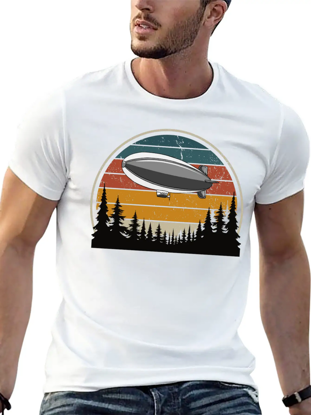Hot Air Balloon In The Forest Breathable Soft Cotton T-Shirt – Timeless Casual Look