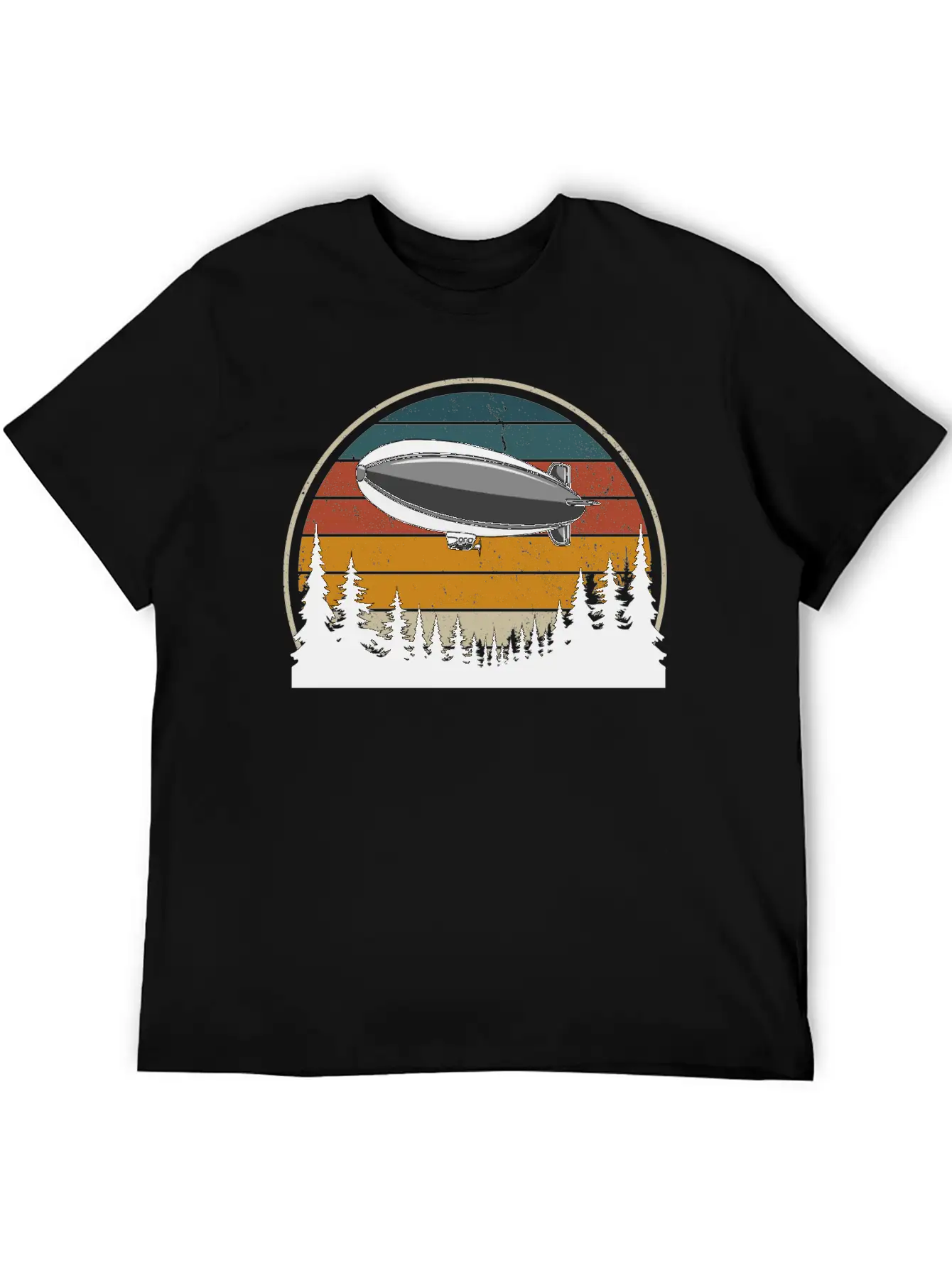 Hot Air Balloon In The Forest Breathable Soft Cotton T-Shirt – Timeless Casual Look