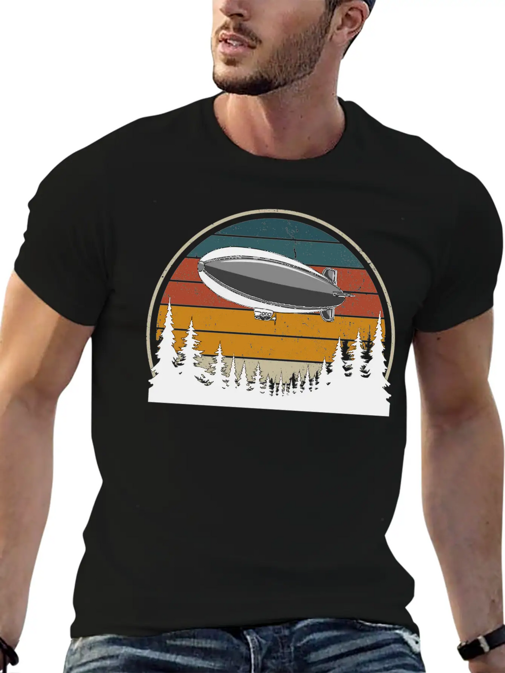 Hot Air Balloon In The Forest Breathable Soft Cotton T-Shirt – Timeless Casual Look