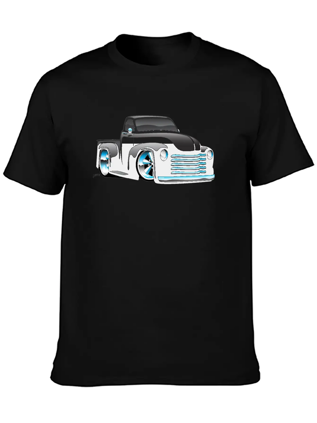 Hot Rod Pickup Truck Cartoon Unisex Casual T-Shirt – Clean Design For Daily Comfort