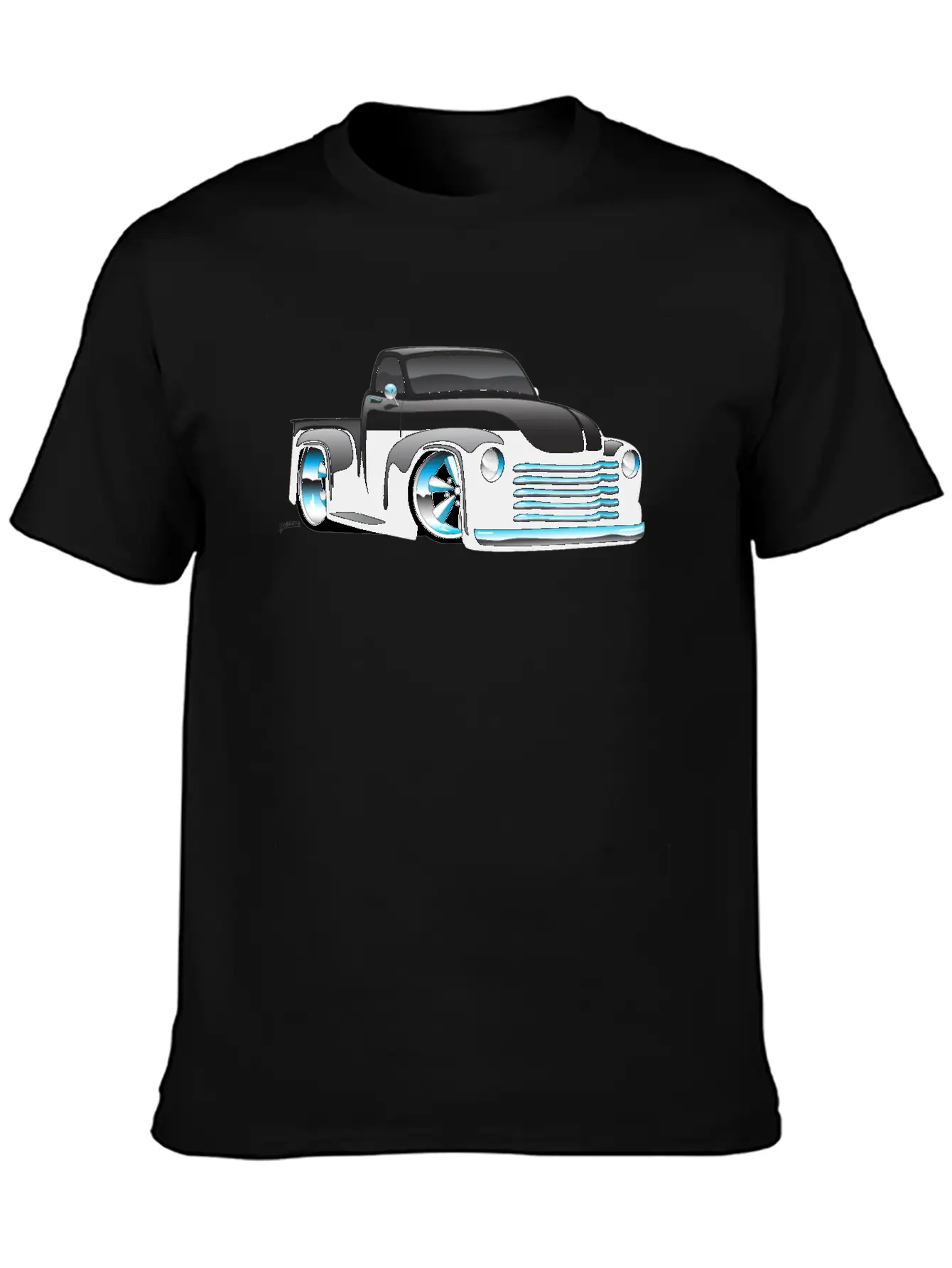 Hot Rod Pickup Truck Cartoon Unisex Casual T-Shirt – Clean Design For Daily Comfort