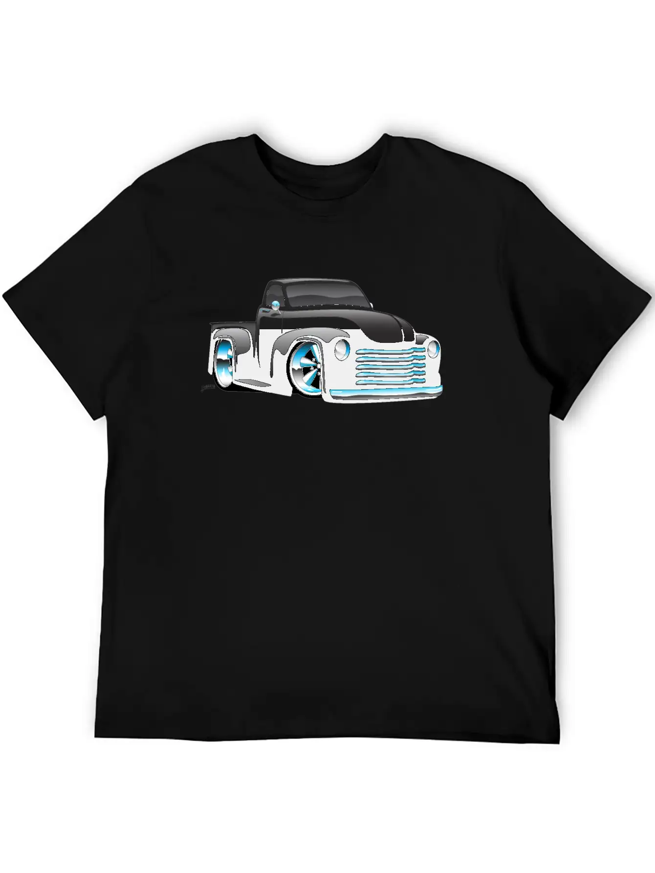 Hot Rod Pickup Truck Cartoon Unisex Casual T-Shirt – Clean Design For Daily Comfort
