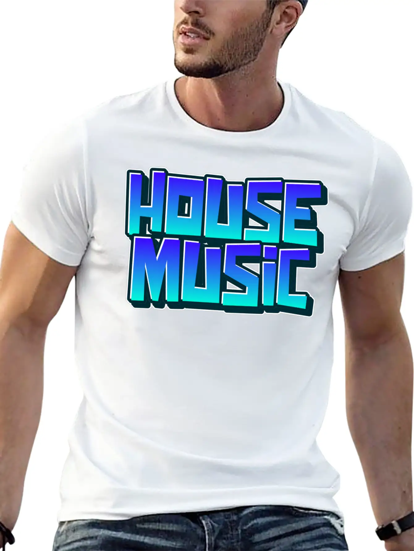 House Music Graffiti Tagging Spray Paint Unisex Casual T-Shirt – Clean Design For Daily Comfort