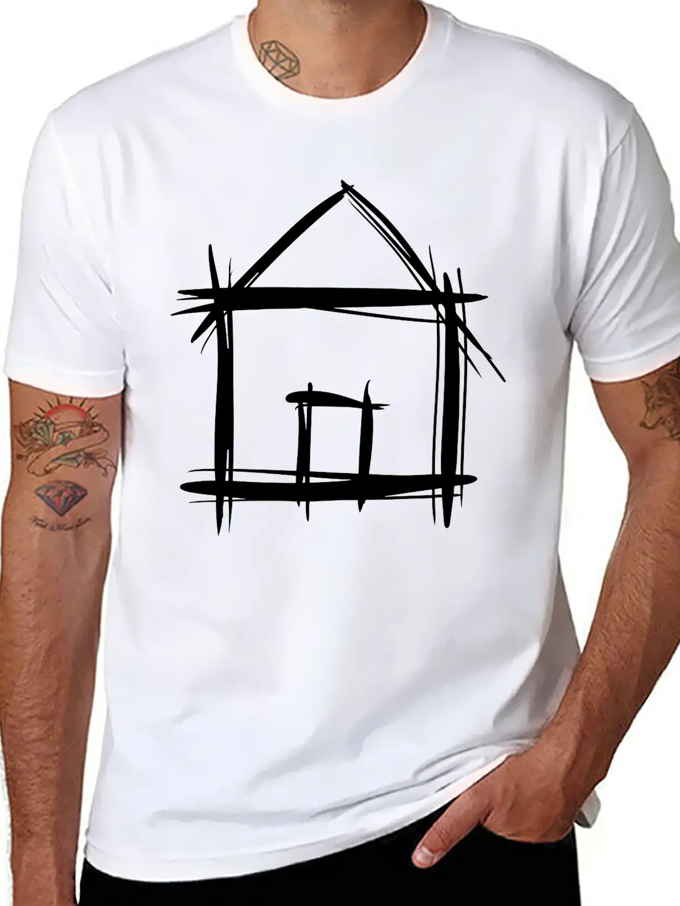 House, Shed, Hand Drawn, Barn, Home Unisex Casual T-Shirt – Clean Design For Daily Comfort