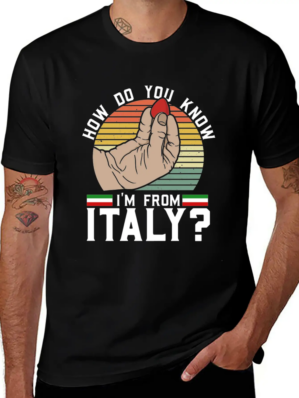 How Do You Know I'm From Italy? - Acoustic Guitar Classic Fit Graphic Tee For Daily Comfort – Unisex Cotton Shirt