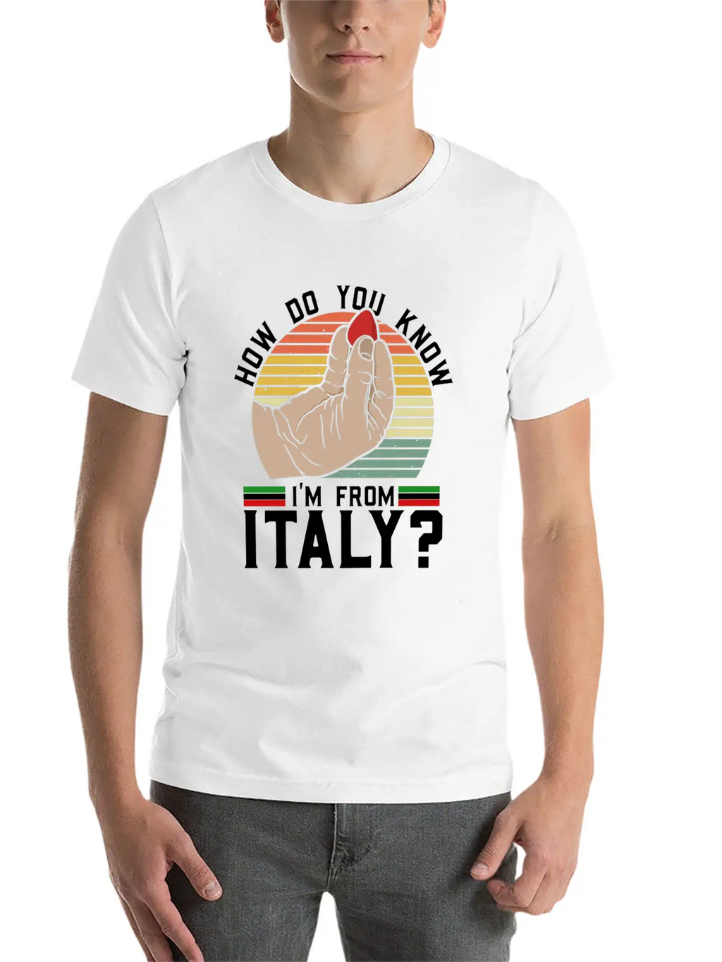 How Do You Know I'm From Italy? - Acoustic Guitar Classic Fit Graphic Tee For Daily Comfort – Unisex Cotton Shirt