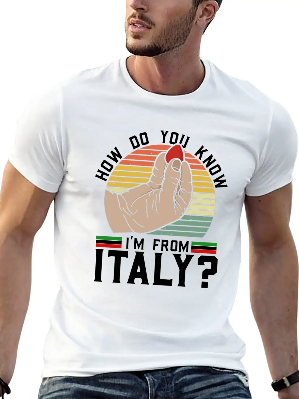 How Do You Know I'm From Italy? - Acoustic Guitar Classic Fit Graphic Tee For Daily Comfort – Unisex Cotton Shirt