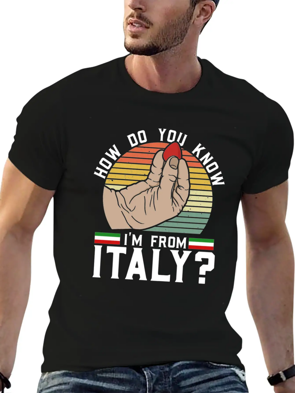 How Do You Know I'm From Italy? - Acoustic Guitar Classic Fit Graphic Tee For Daily Comfort – Unisex Cotton Shirt