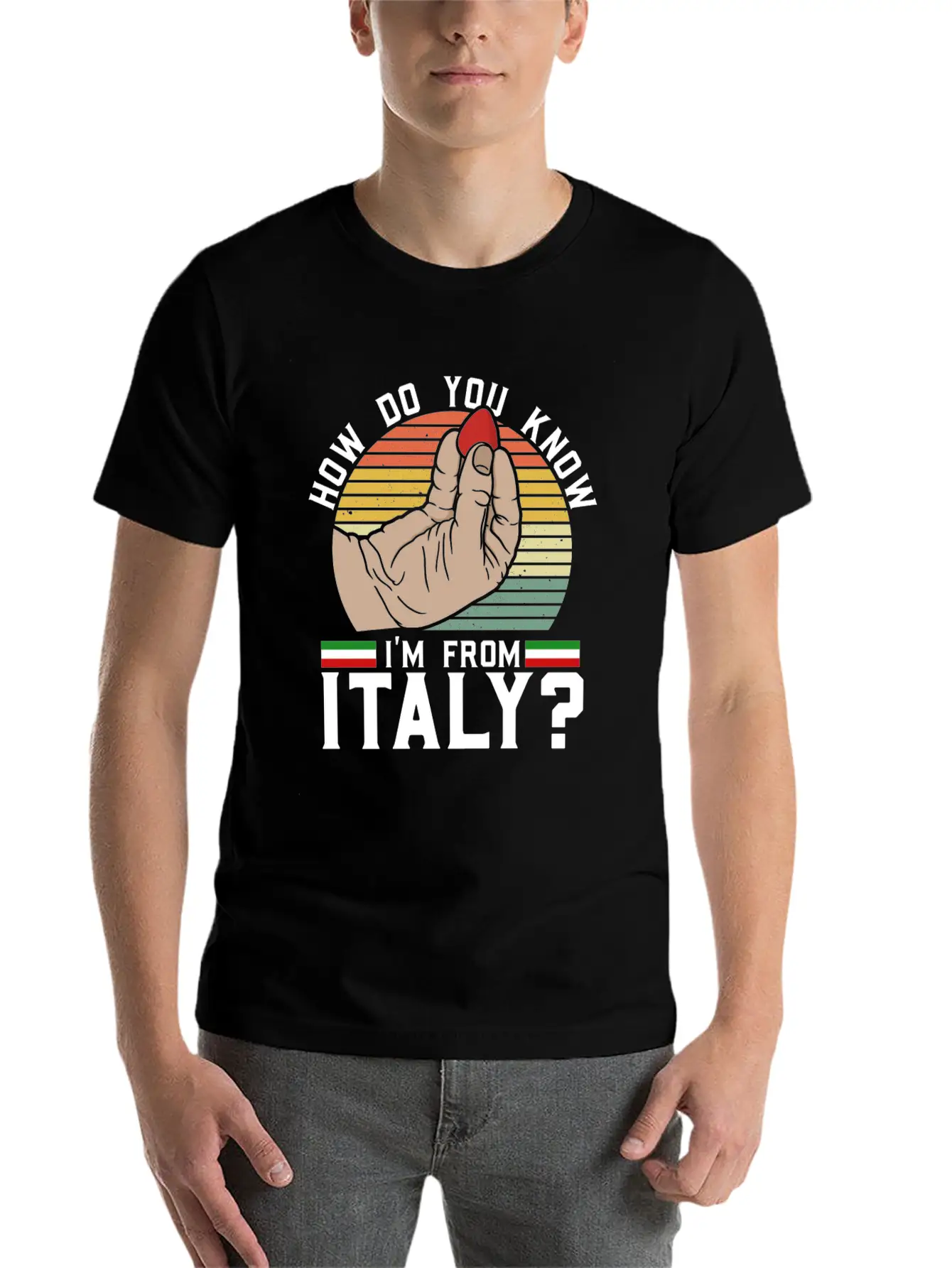 How Do You Know I'm From Italy? - Acoustic Guitar Classic Fit Graphic Tee For Daily Comfort – Unisex Cotton Shirt
