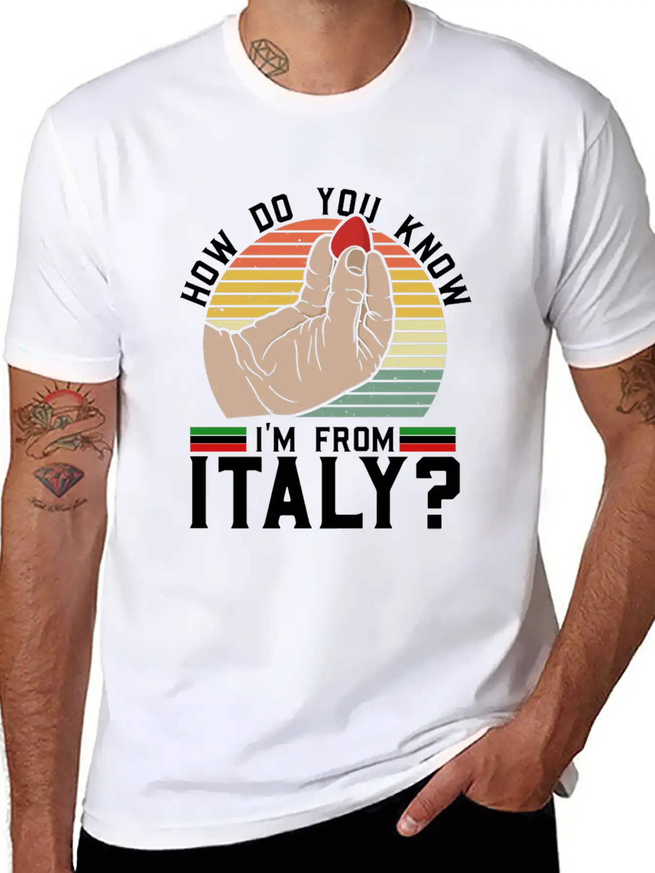 How Do You Know I'm From Italy? - Acoustic Guitar Classic Fit Graphic Tee For Daily Comfort – Unisex Cotton Shirt