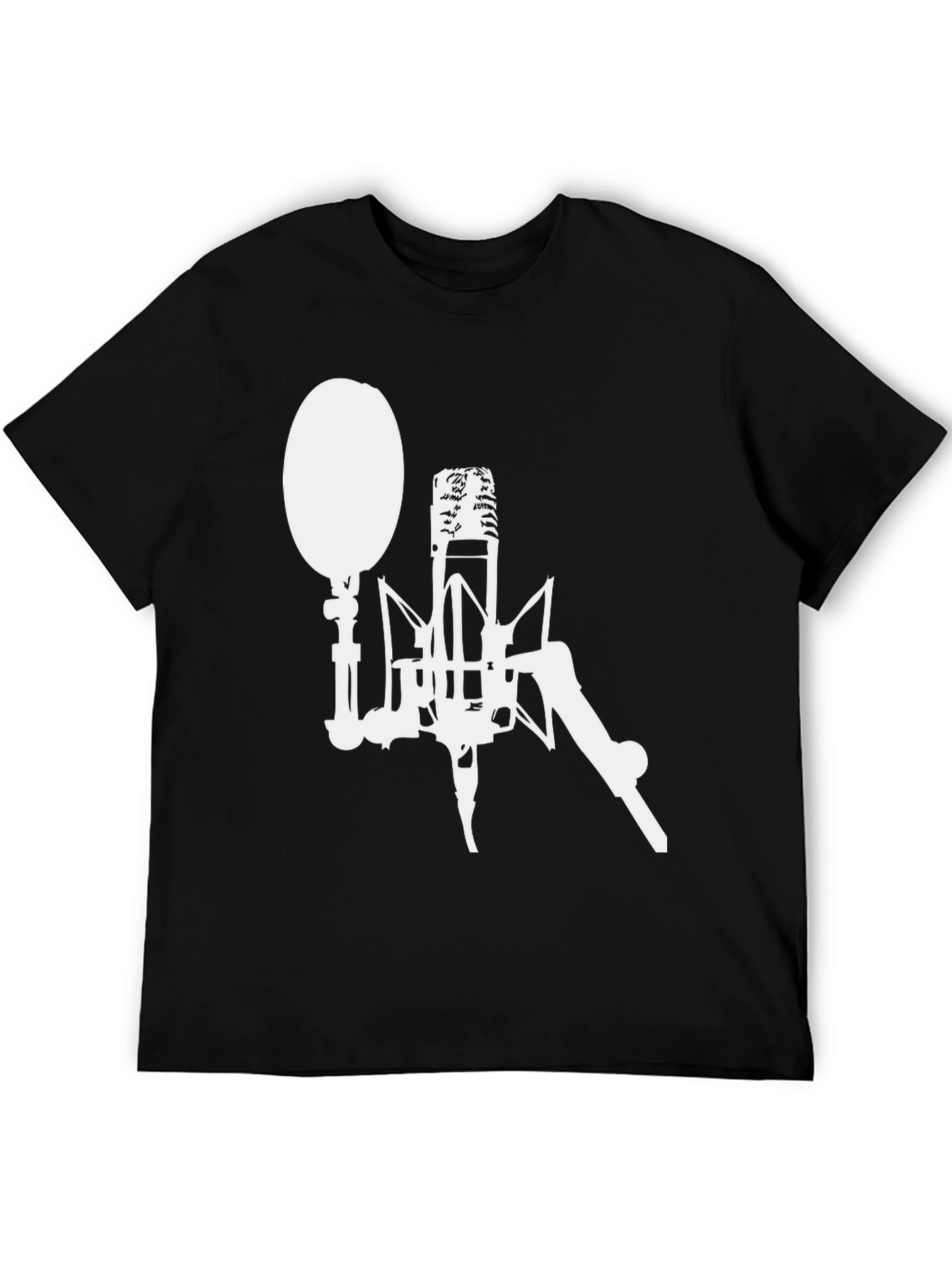 Retro Microphone Graphic Tee - Classic Recording Studio Style