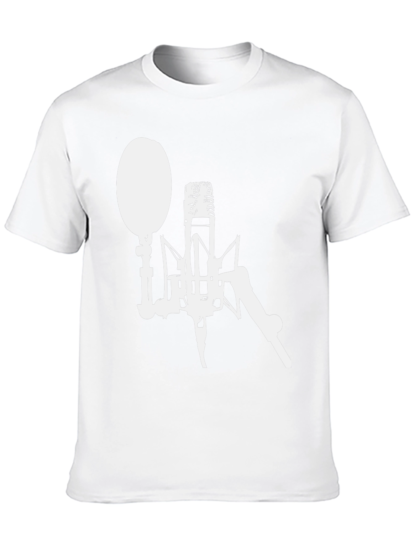 Retro Microphone Graphic Tee - Classic Recording Studio Style
