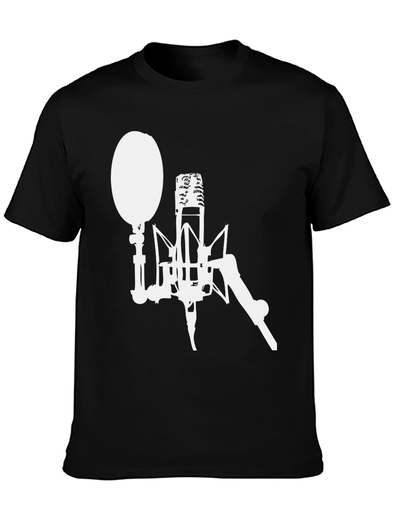 Retro Microphone Graphic Tee - Classic Recording Studio Style