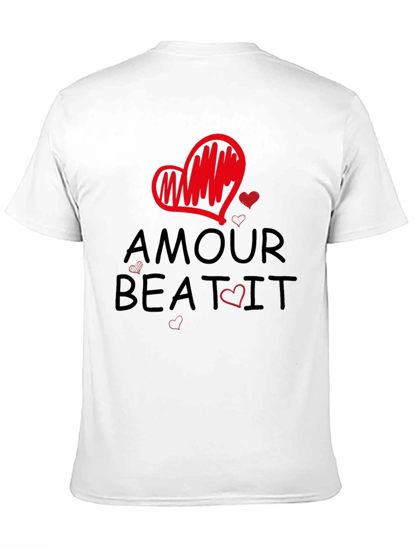 Amour Beat It Heart Graphic Tee - Trendy Casual T-Shirt