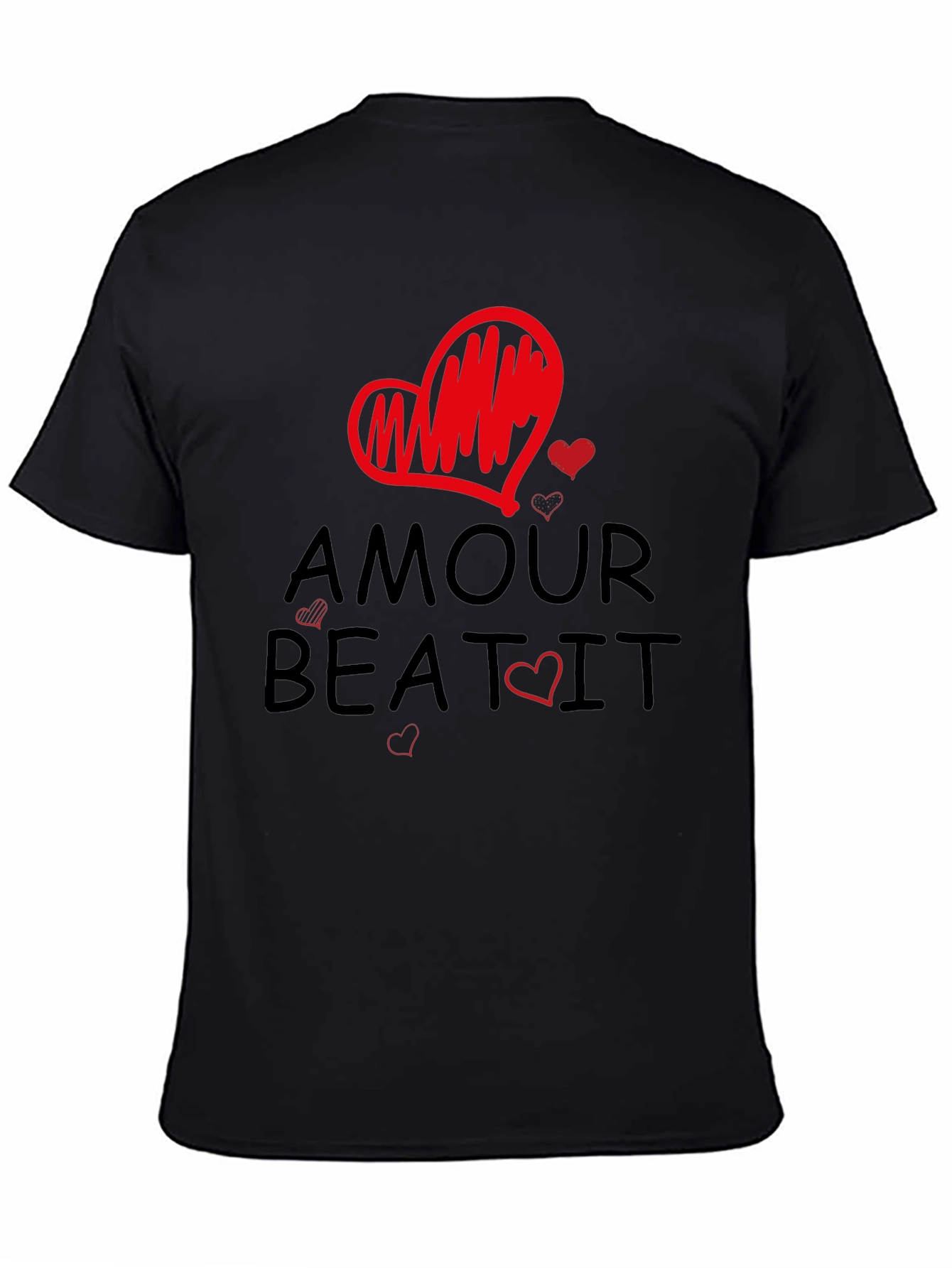 Amour Beat It Heart Graphic Tee - Trendy Casual T-Shirt