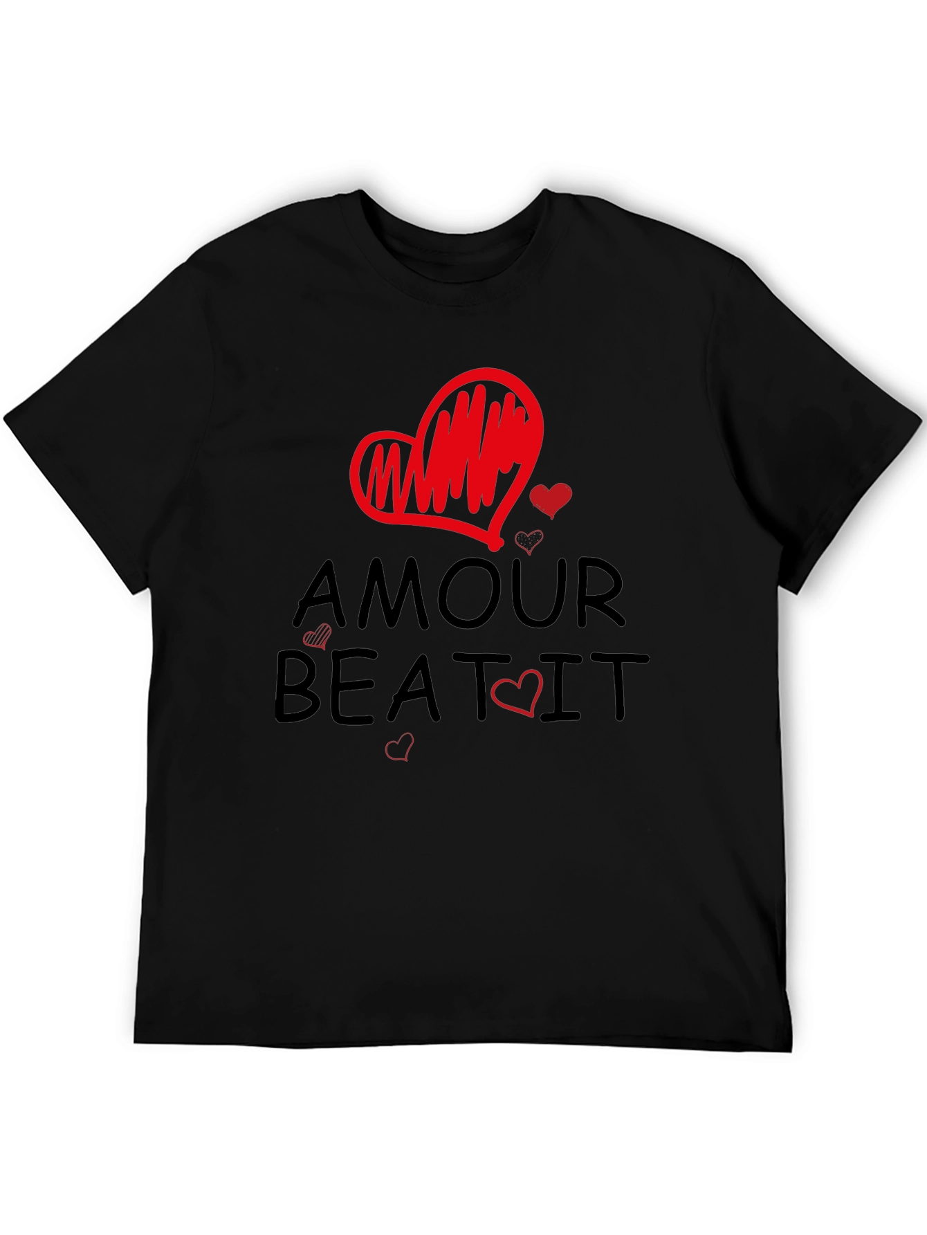 Amour Beat It Heart Graphic Tee - Trendy Casual T-Shirt